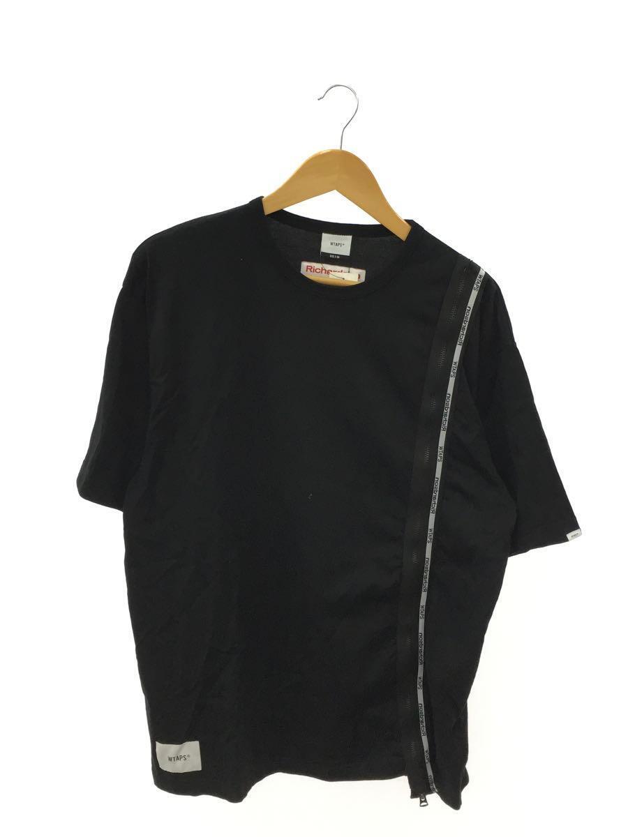 WTAPS◆Tシャツ/4/コットン/BLK/202ATRID-CSM01S