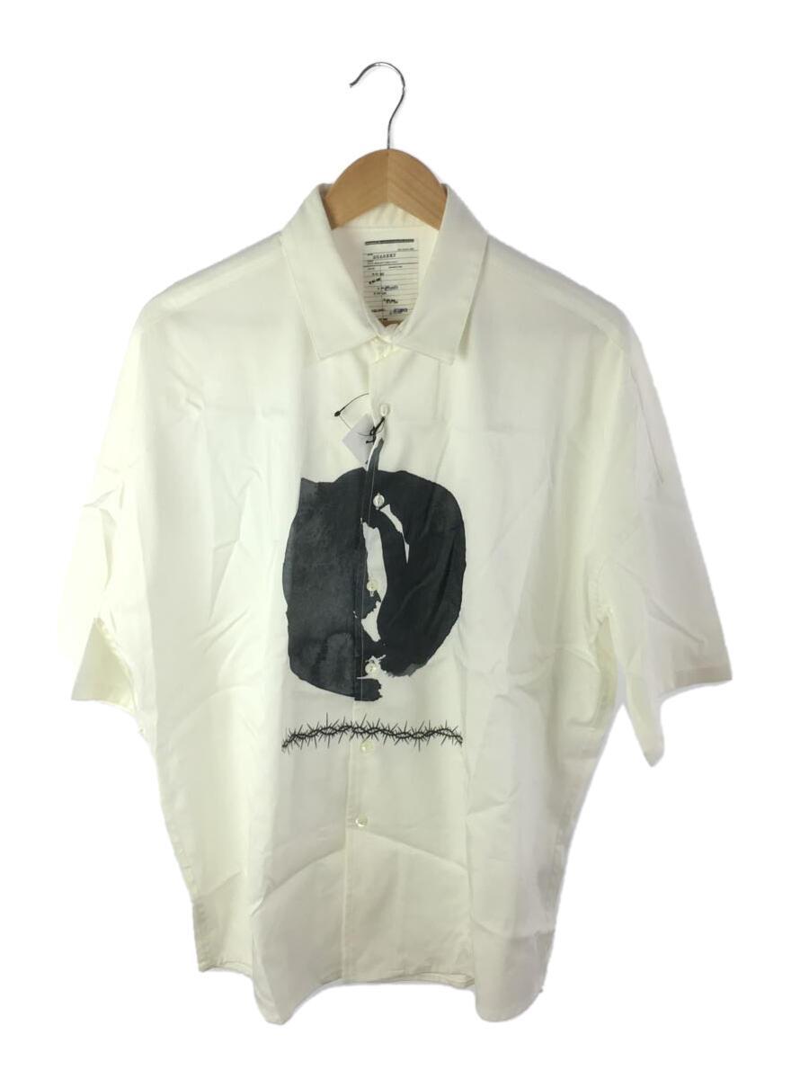 SHAREEF◆半袖シャツ/1/-/WHT/22533005/22SS/ABSTRACT APPLE S/S SHIRTS