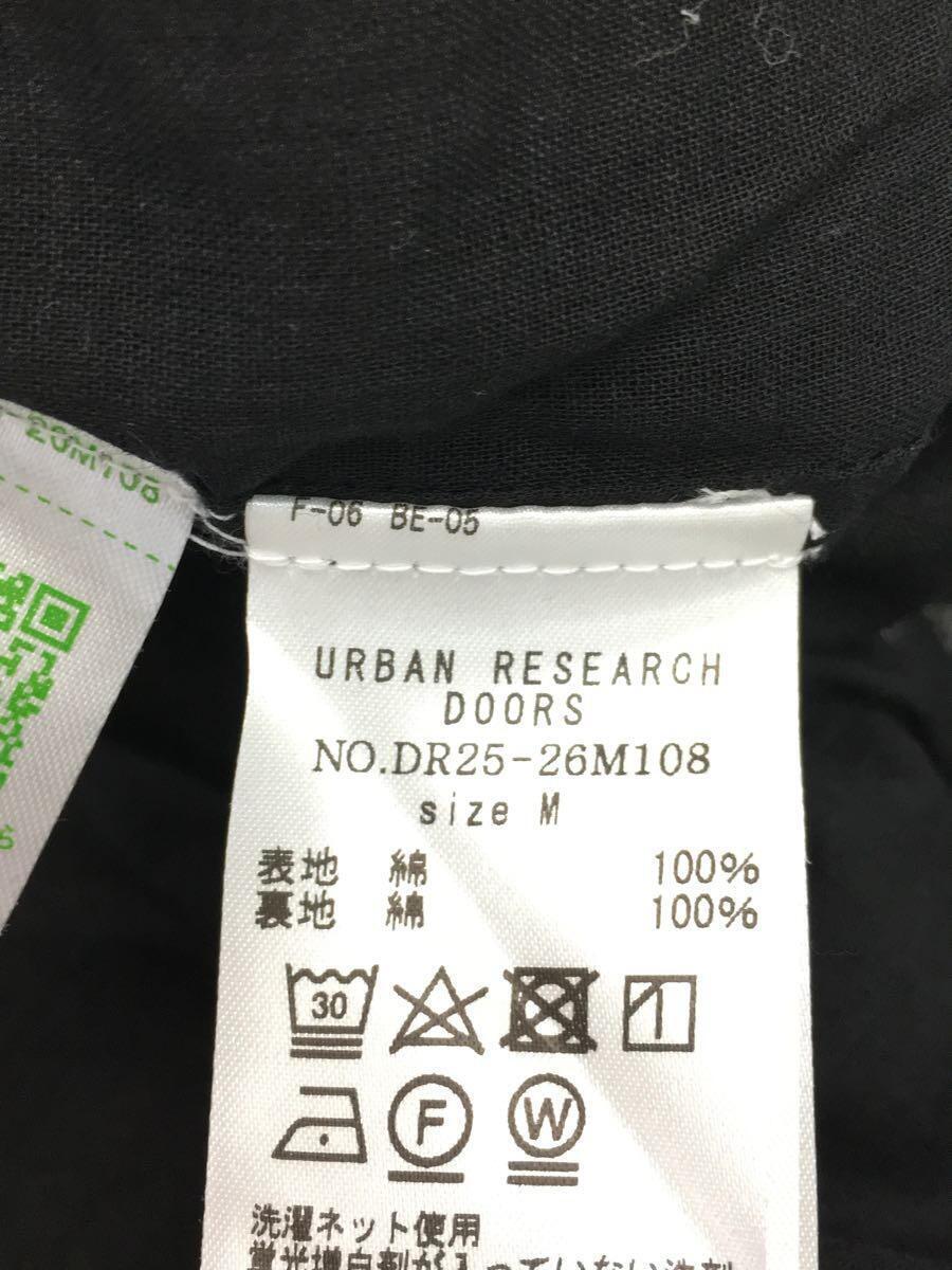 URBAN RESEARCH DOORS◆コットンボイルギャザーワンピース/半袖ワンピース/M/コットン/BLK/無地_画像4