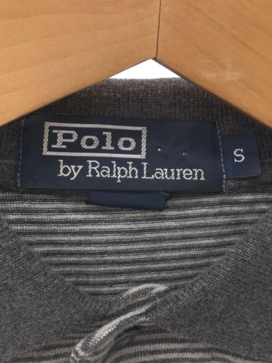 POLO RALPH LAUREN◆ポロシャツ/S/コットン/GRY/ボーダー_画像3