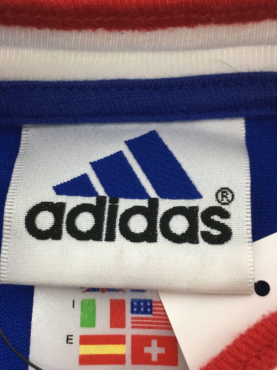 adidas◆80s/90s/万国旗タグ/VネックTシャツ/M/コットン/ブルー_画像3