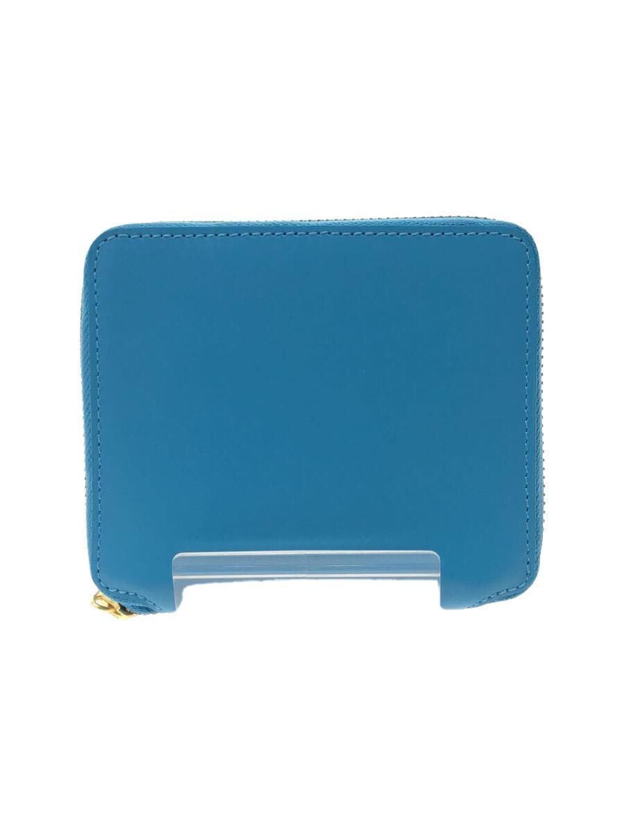 Wallet COMME des GARCONS◆ARECALF/2つ折り財布/レザー/BLU/無地/メンズ/SA2100