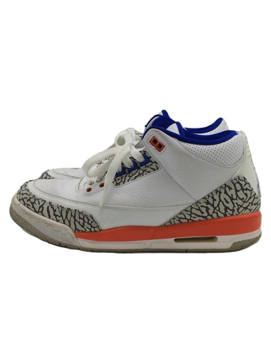 NIKE◆AIR JORDAN 3 RETRO (GS)/エアジョーダン3レトロ/ホワイト/398614-148/25cm