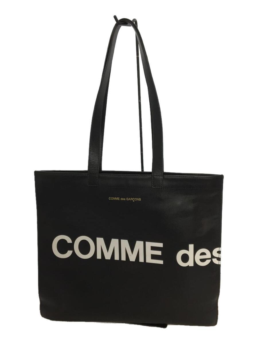 COMME des GARCONS◆トートバッグ/SA9001HL/ロゴ/レザー/ブラック