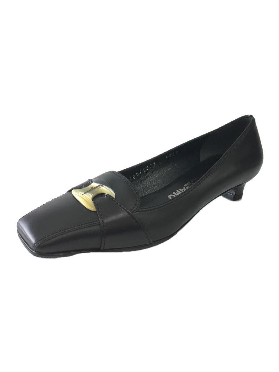 Salvatore Ferragamo◆パンプス/UK6.5/BLK/レザー/1DB75077