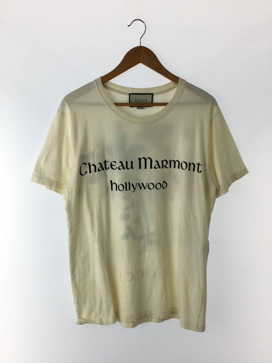 GUCCI◆19SS/Chateau Marmont Graphic Tee/Tシャツ/S/コットン/アイボリー/プリント