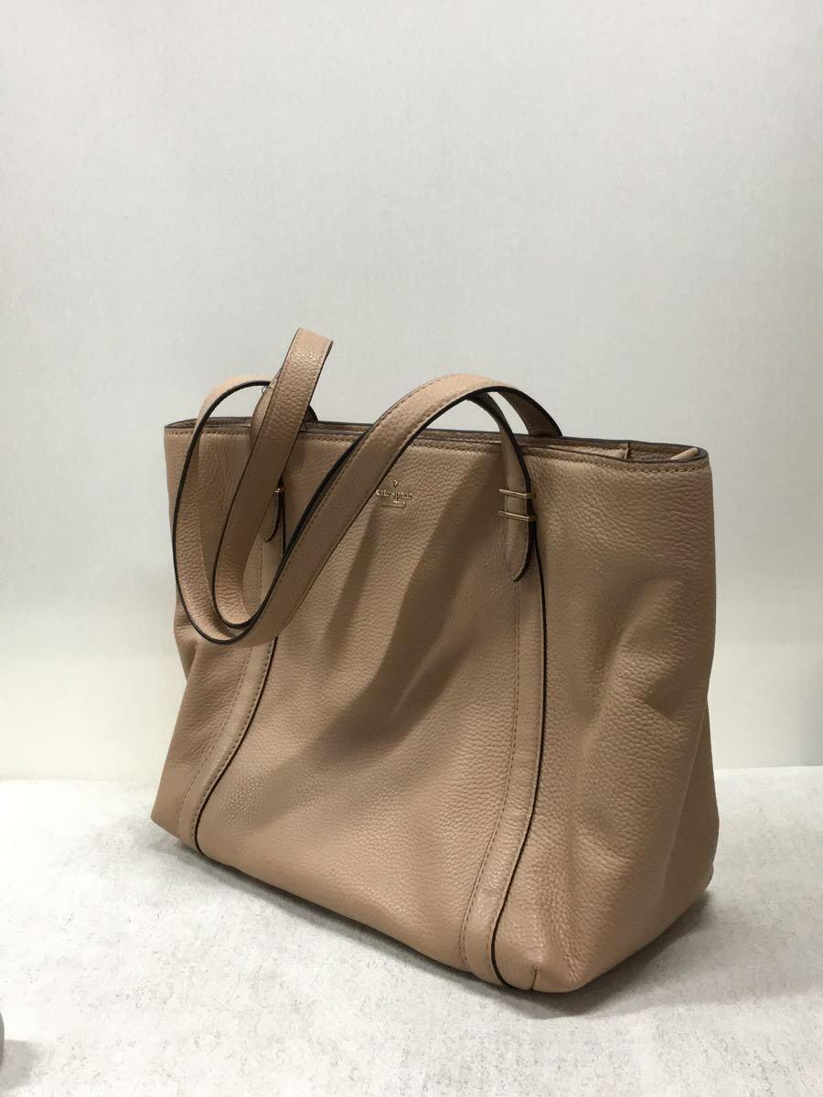 kate spade new york◆トートバッグ/-/BEG/無地_画像2