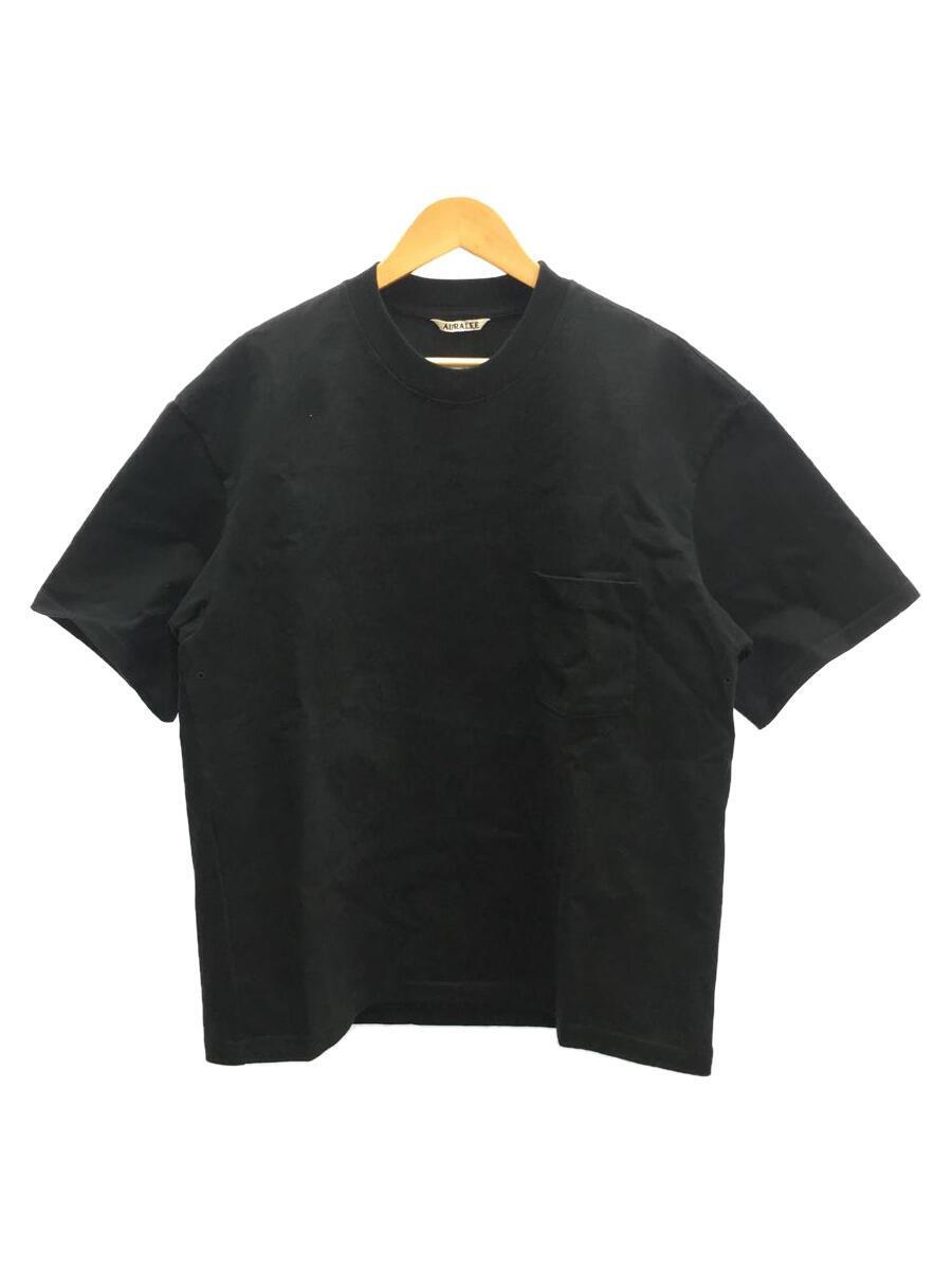 AURALEE◆Tシャツ/4/コットン/BLK/A23ST01SU