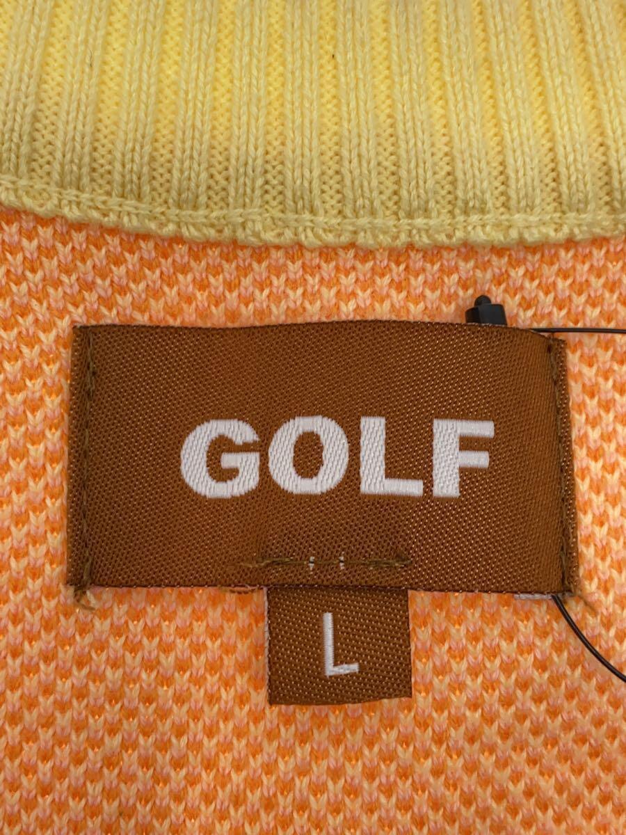 GOLF WANG◆ニットベスト(厚手)/L/コットン/YLW_画像3