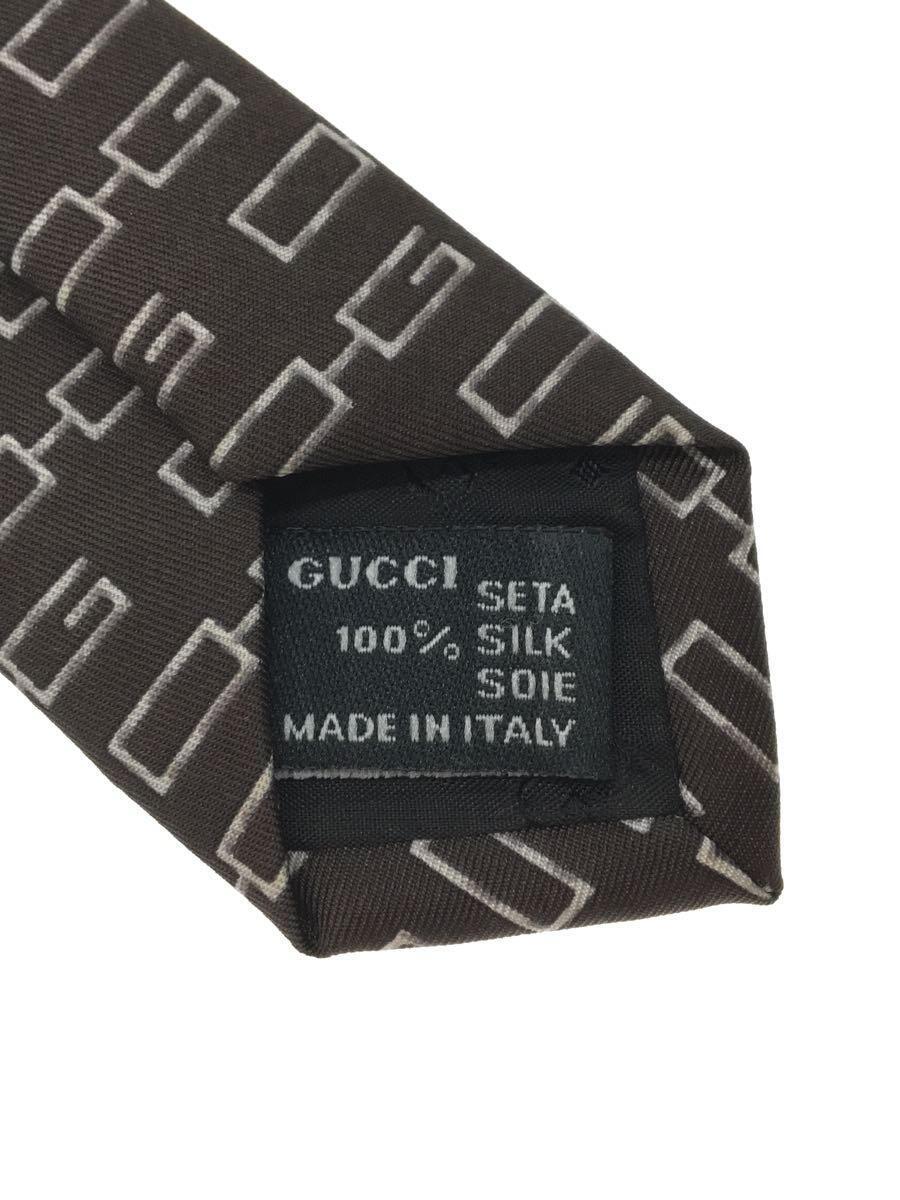 GUCCI◆ネクタイ/シルク/BRW/総柄/メンズ_画像4