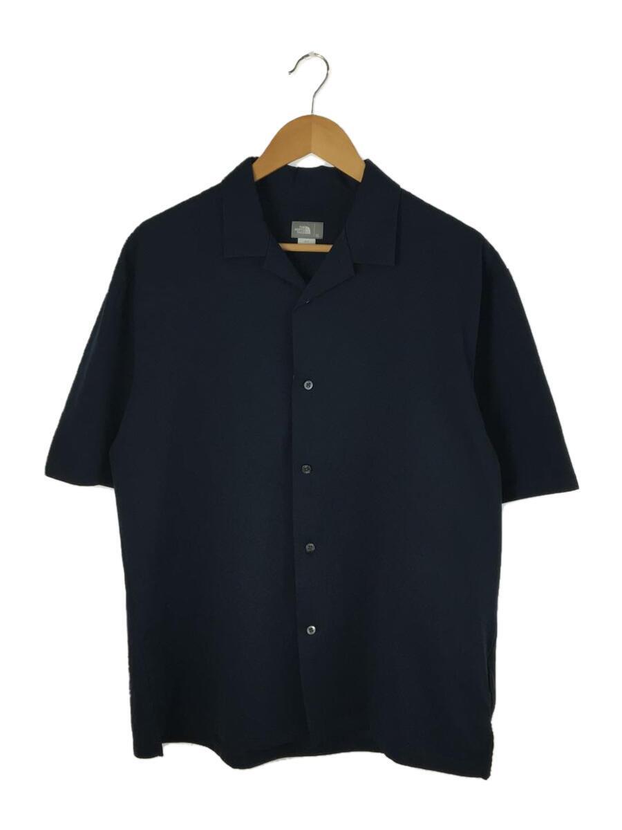 THE NORTH FACE◆S/S OPEN-COLLARED KNIT SHIRT/XL/ポリエステル/NVY