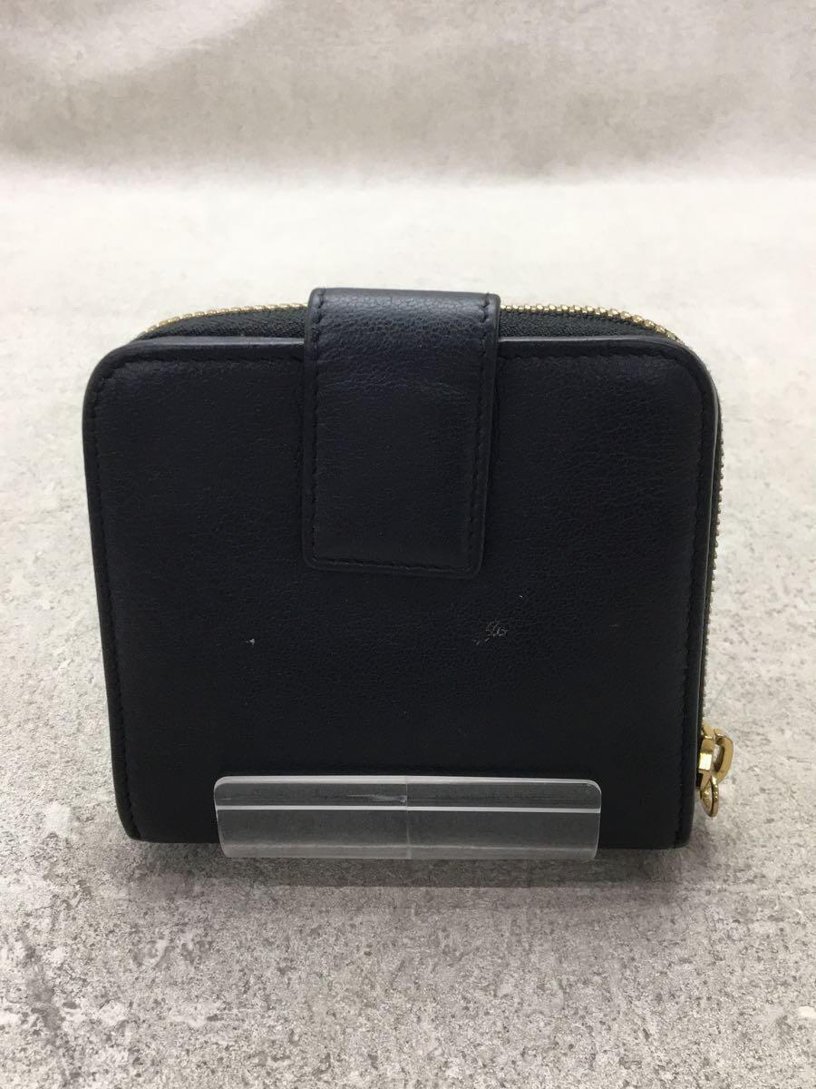 最旬ダウン YVES SAINT LAURENT◇CP200/2つ折り財布/レザー/BLK