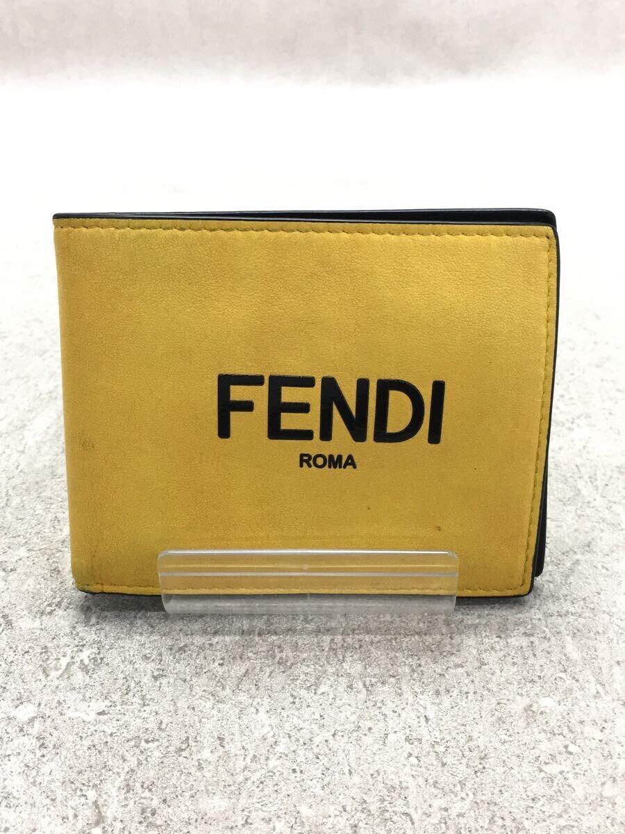 FENDI◆2つ折り財布/レザー/YLW/メンズファッション小物
