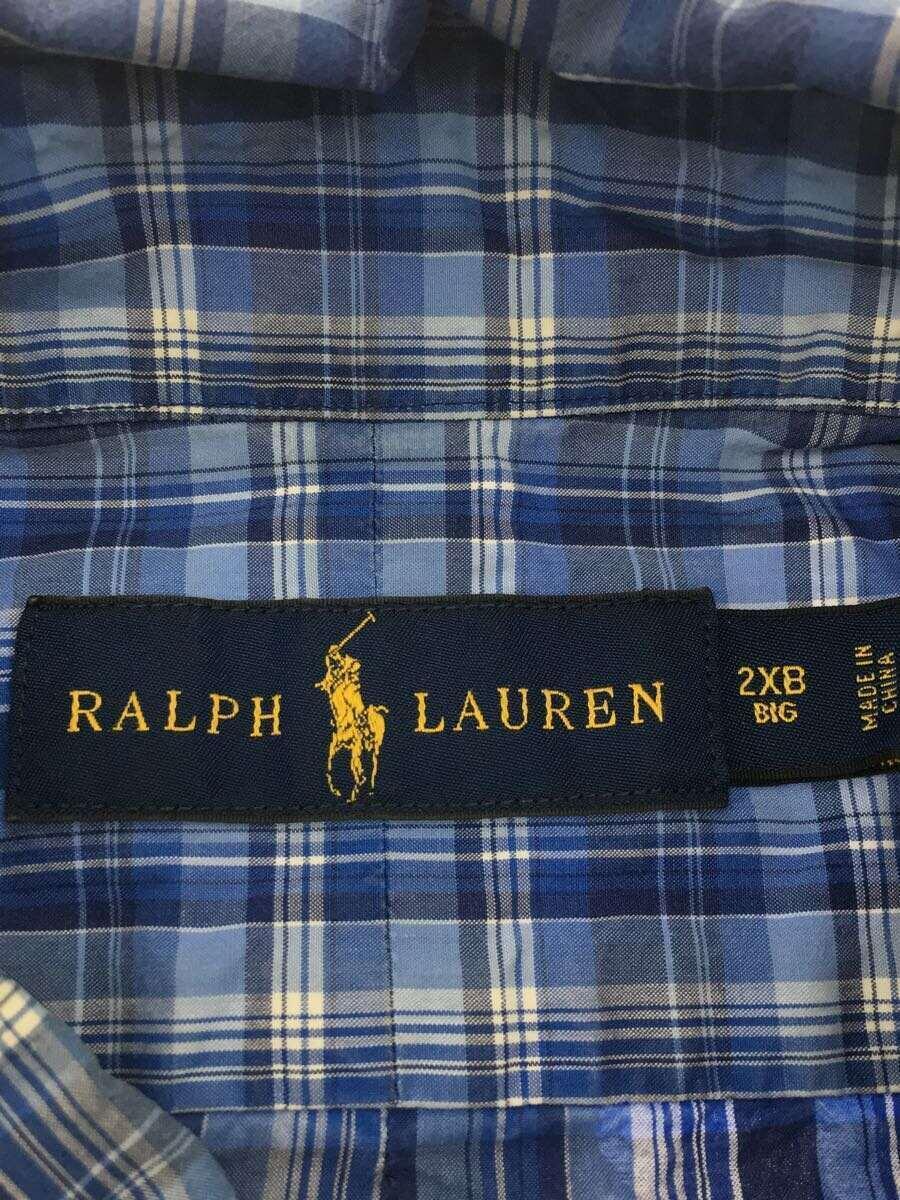 POLO RALPH LAUREN◆BIG BD SHIRT/半袖シャツ/2XB/コットン/BLU/チェック_画像3