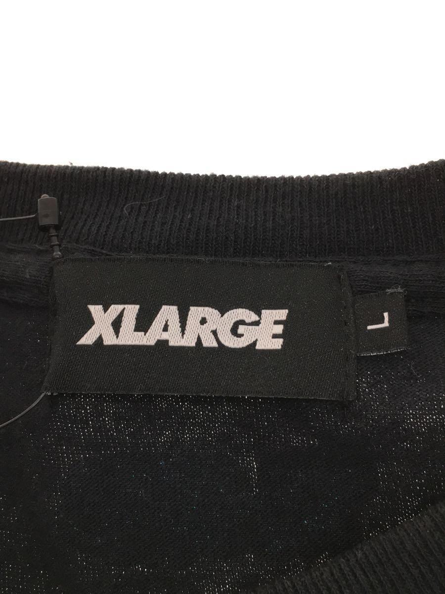 X-LARGE◆Tシャツ/L/コットン/BLK/無地_画像3