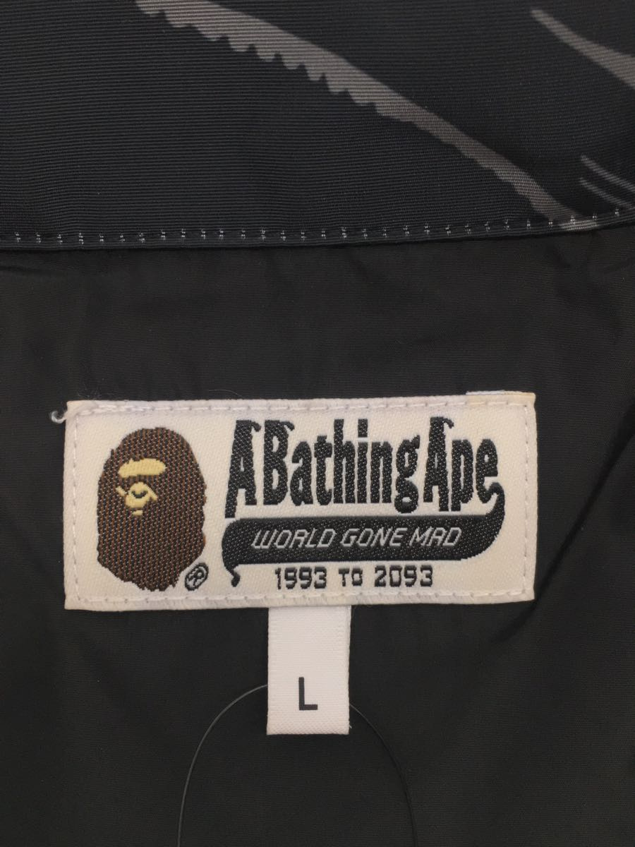 A BATHING APE◆ジャケット/L/ポリエステル/BLK/総柄_画像3