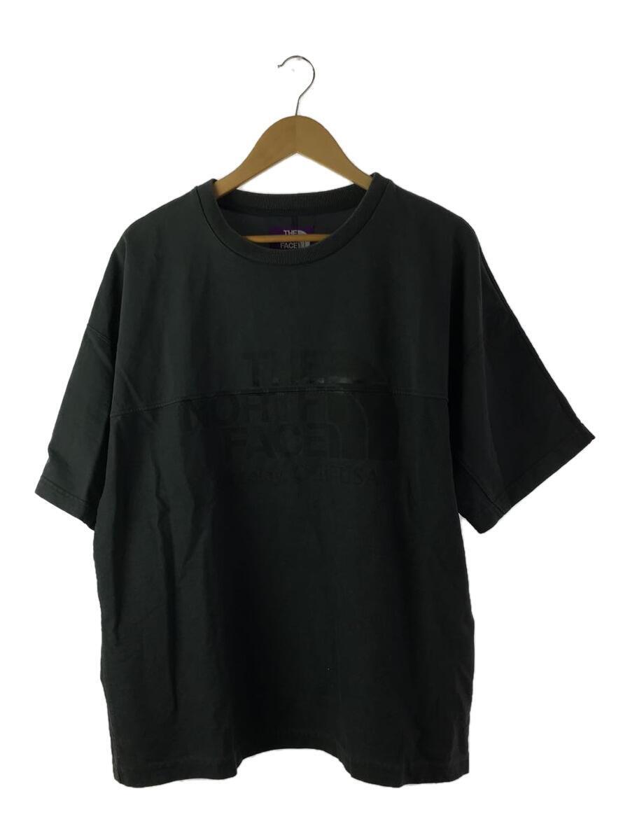 THE NORTH FACE PURPLE LABEL◆COMBINATION H/S LOGO TEE_コンビネーションハーフスリーブロゴTシャツ/L/コットン/GRY