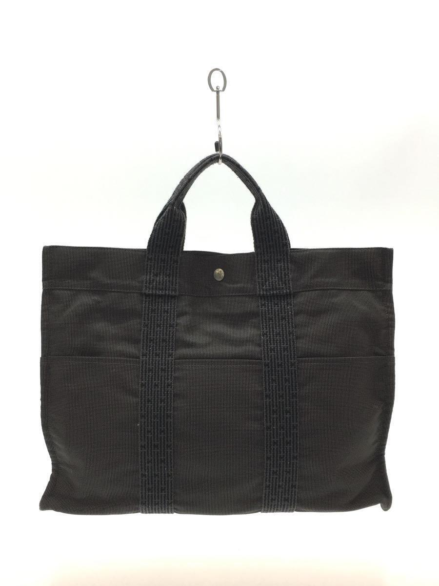 激安通販 HERMES◇トートバッグ/キャンバス/グレー/無地/エールライン