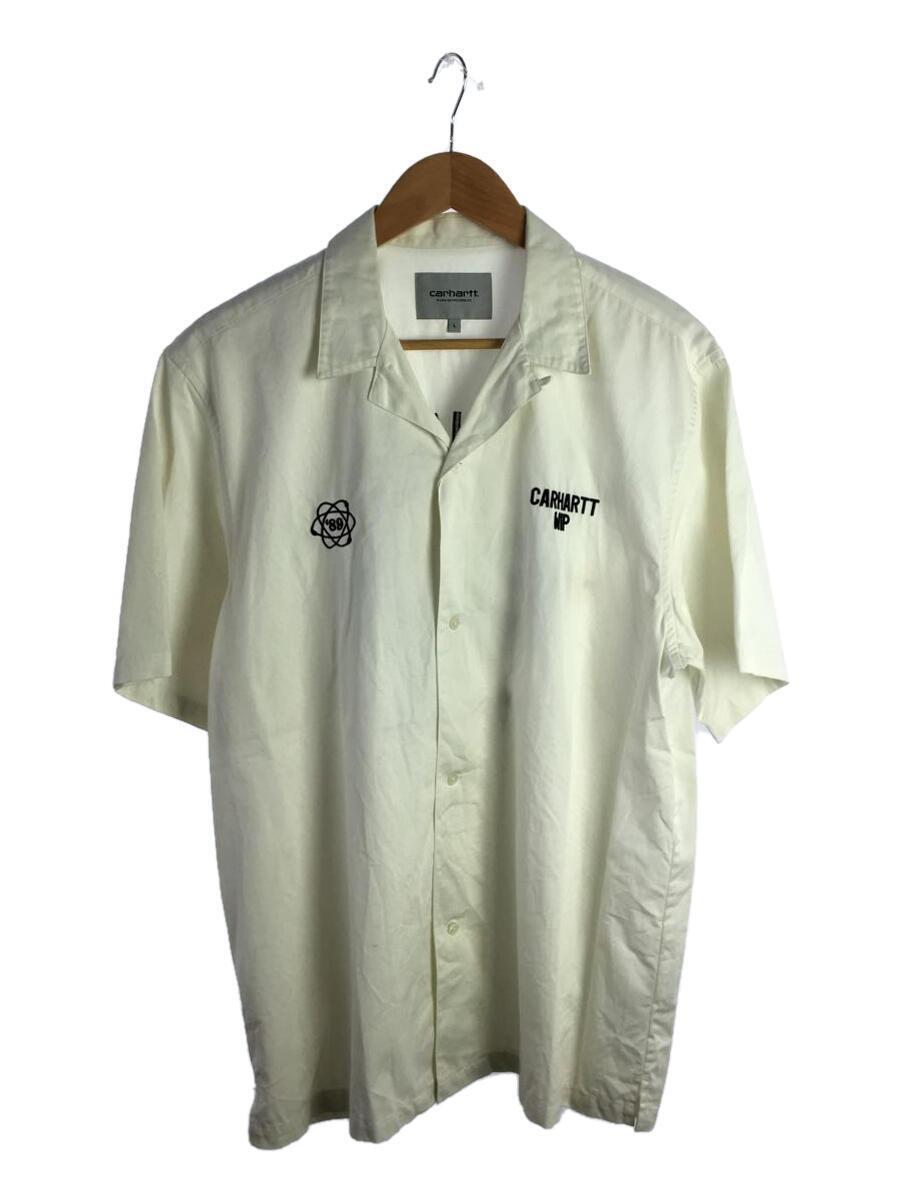 UK CARHARTT◆S/S CARTOGRAPH SHIRT/L/コットン/WHT/I028806.D6.00.03/汚れ有