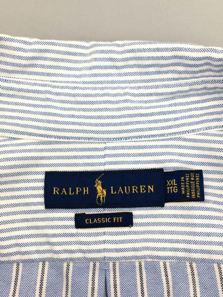 RALPH LAUREN◆半袖シャツ/XXL/コットン/BLU/ストライプ_画像3