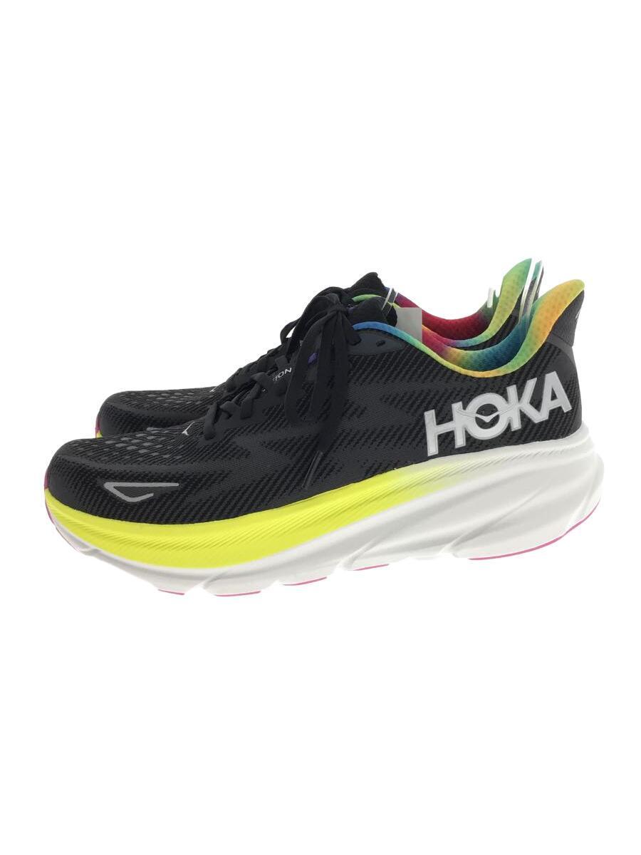 HOKA ONE ONE◆M CLIFTON 9 WIDE/ローカットスニーカー/28cm/BLK/1132210