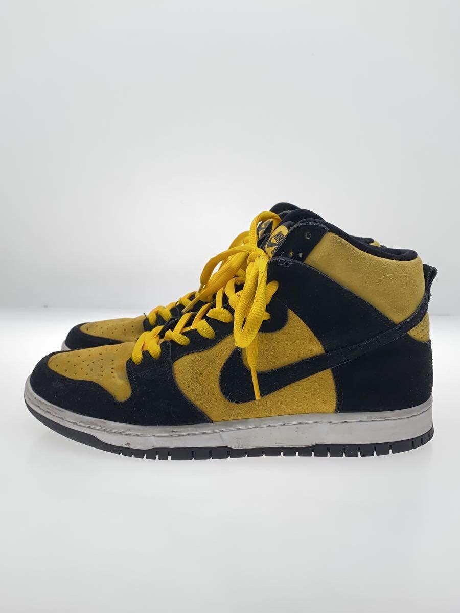 NIKE◆NIKE SB DUNK HIGH /ハイカットスニーカー/27.5cm/イエロー/スウェード/DB1640-001