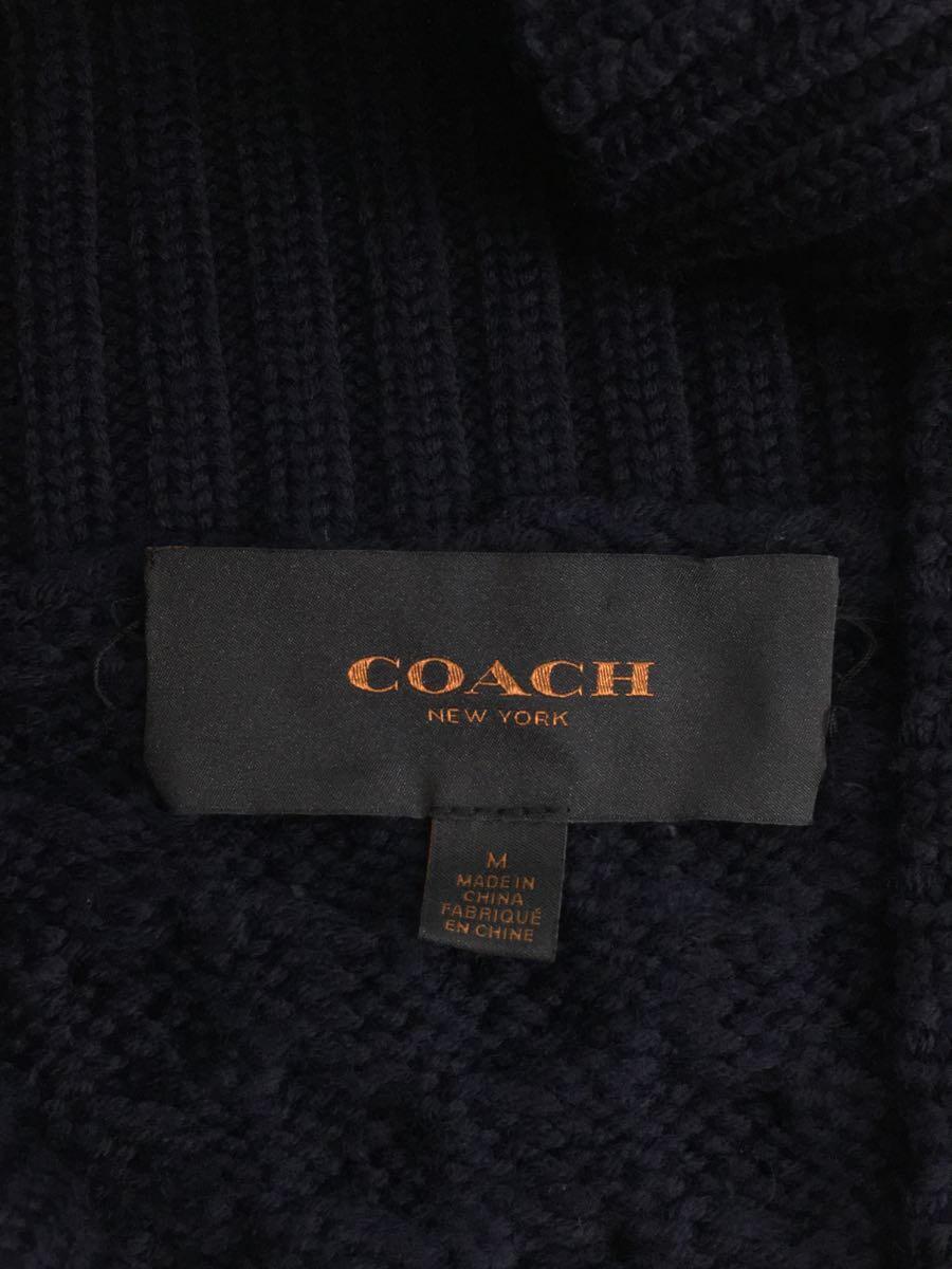 COACH◆セーター(厚手)/M/ウール/NVY/毛玉あり_画像3