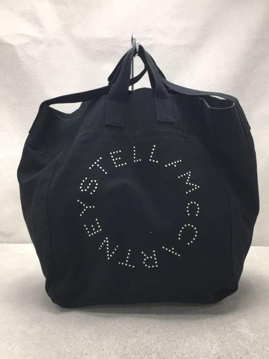 STELLAMcCARTNEY◆トートバッグ/キャンバス/BLK/スレ有_画像3