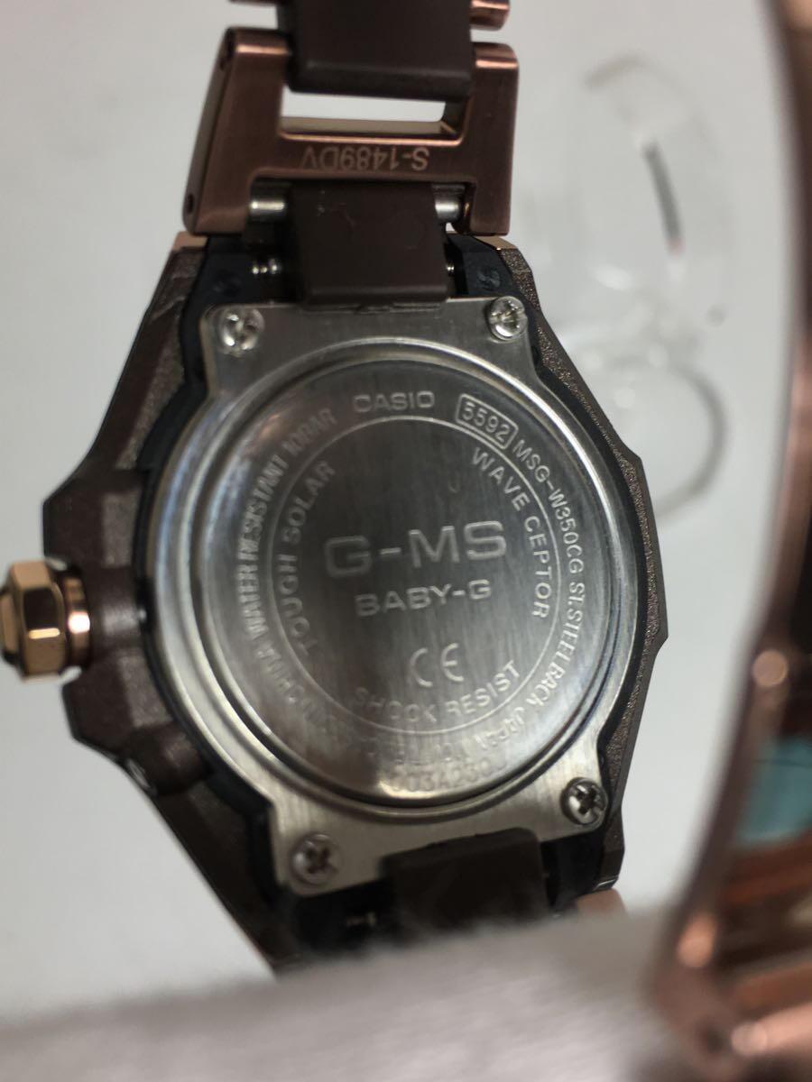 CASIO◆ソーラー腕時計/デジタル/ステンレス/BLK/GLD/BABY-G/MSG-W350CG