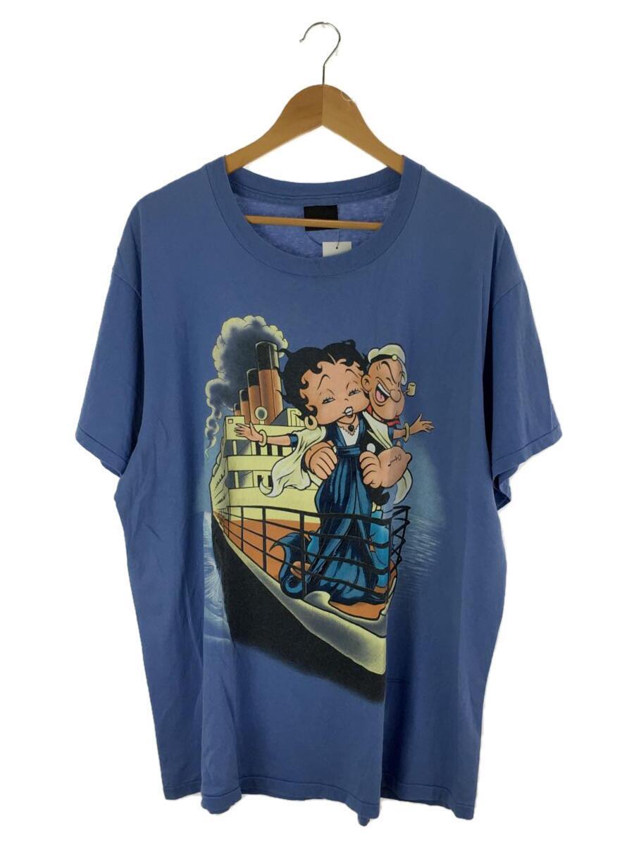 90s/USA製/ベティポパイ/タイタニック/Changes/Tシャツ/XL/コットン/BLU_画像1