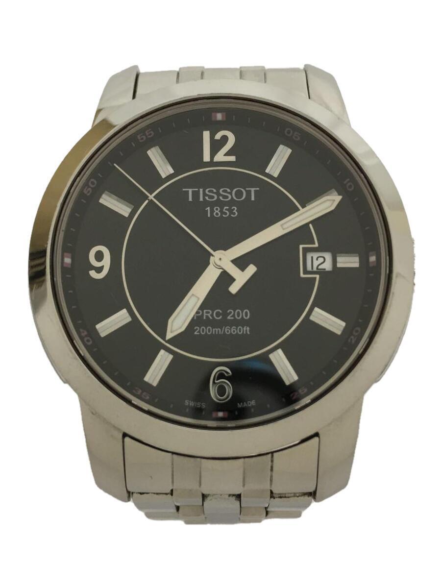 TISSOT◆クォーツ腕時計/アナログ/ステンレス/BLK/SLV/T014410_画像1