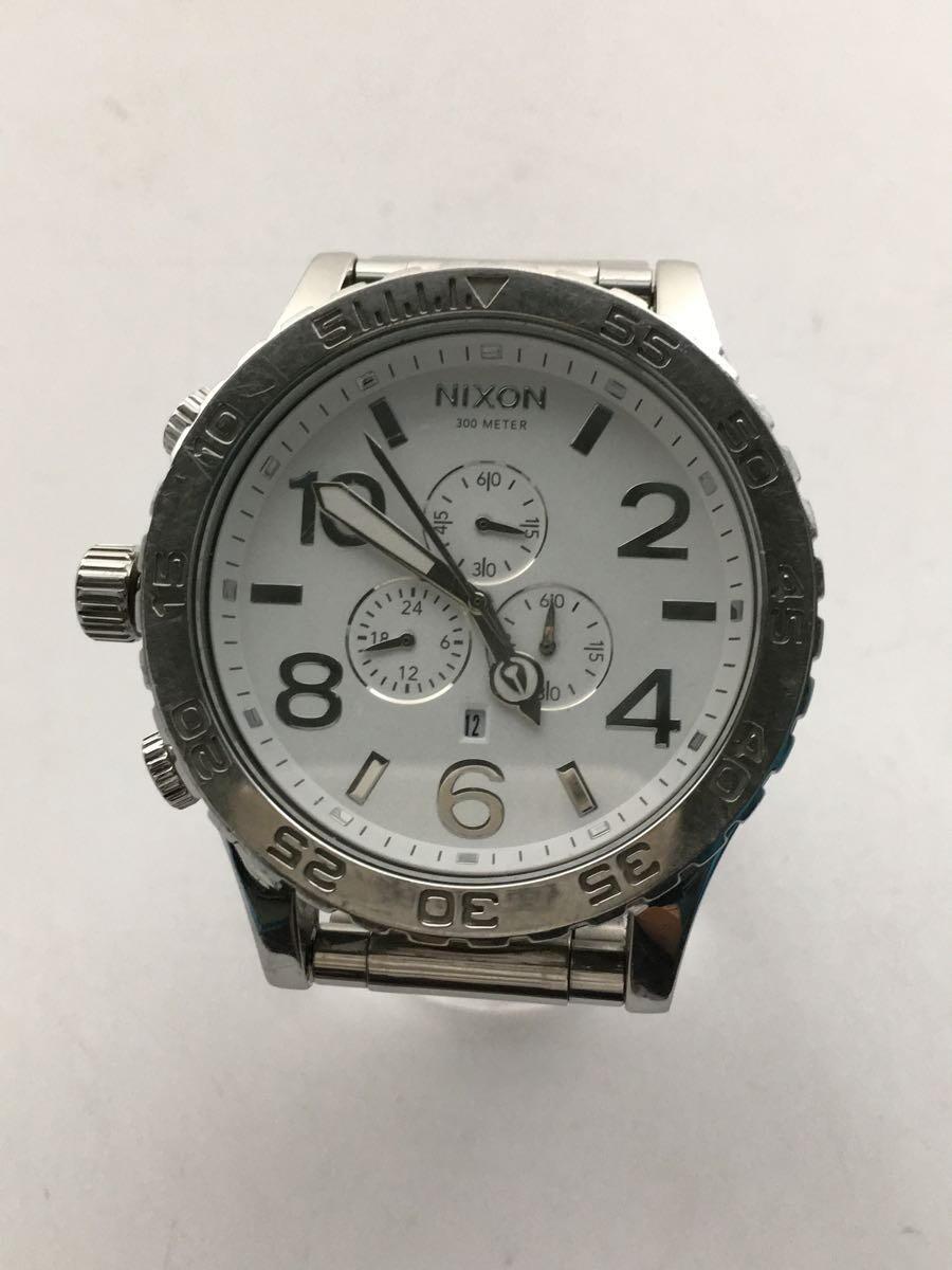 日本に NIXON◇クォーツ腕時計/アナログ/-/WHT/SLV/THE51-30 CHRONO