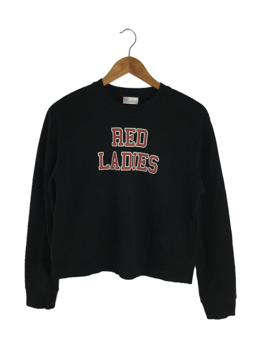 RED VALENTINO◆RED LADIES/スウェット/M/コットン/BLK/プリント/SR0MF01W4PN_画像1