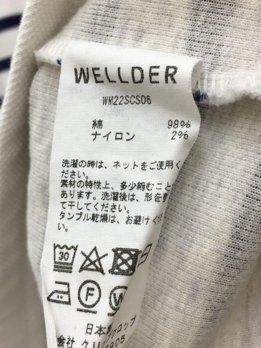 WELLDER◆Tシャツ/3/コットン/WHT/ボーダー/WM22SCS06_画像4