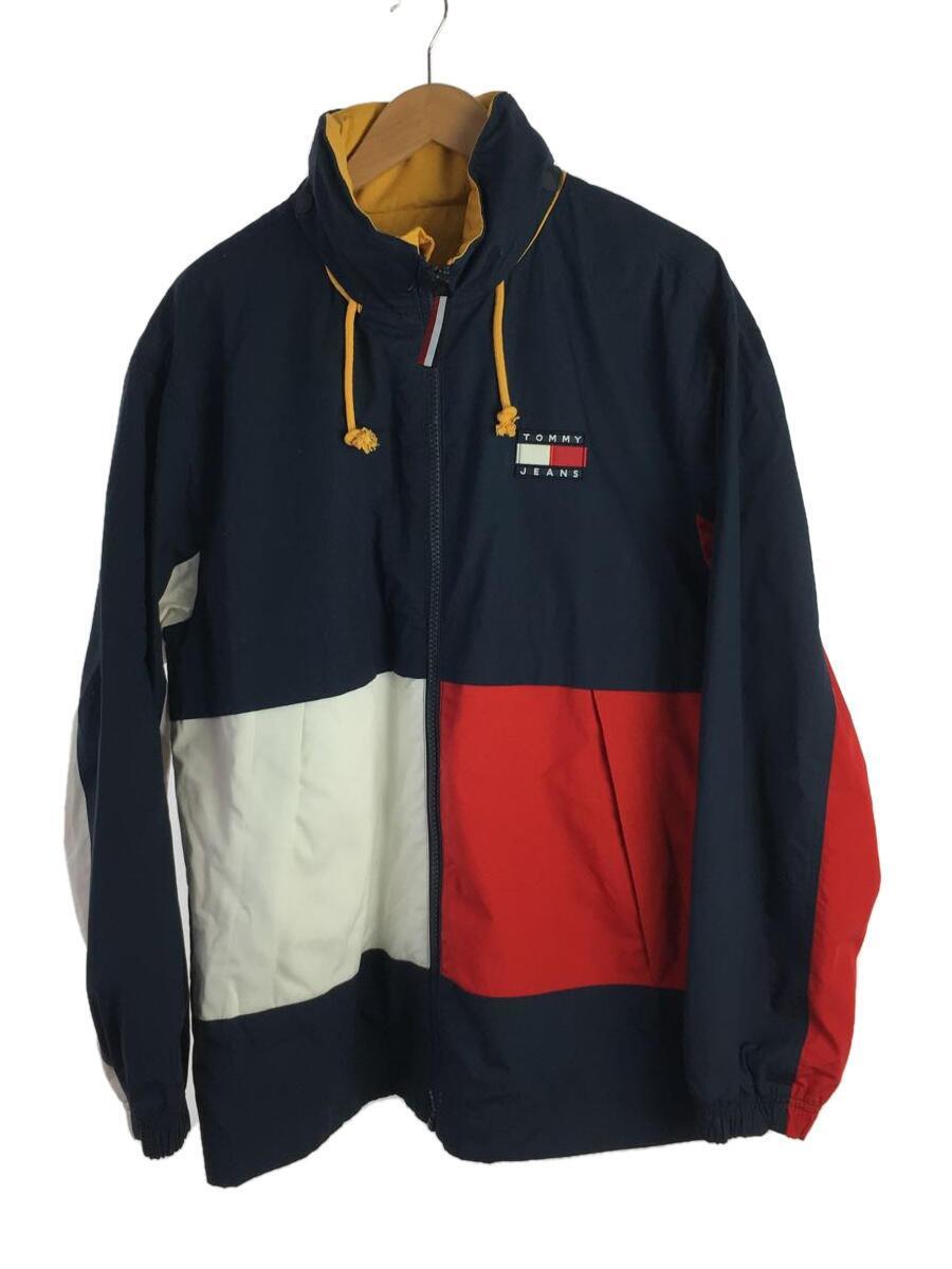 TOMMY JEANS◆リバーシブルフーデッドジャケット/マウンテンパーカ/XL/コットン/NVY/DM0DM07575_画像1