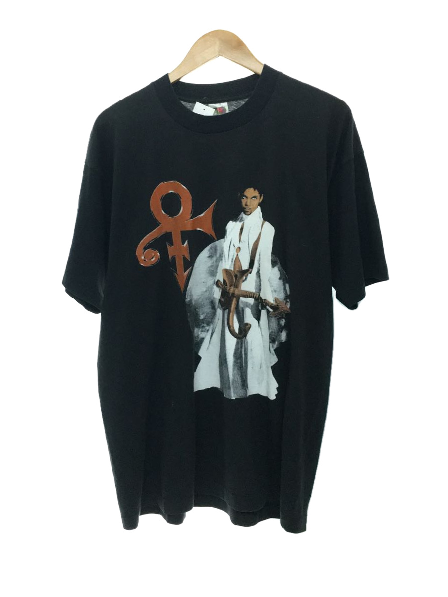 FRUIT OF THE LOOM◆PRINCE/JAM OF THE YEAR/TOUR 97/Tシャツ/XL/コットン/BLK/プリント