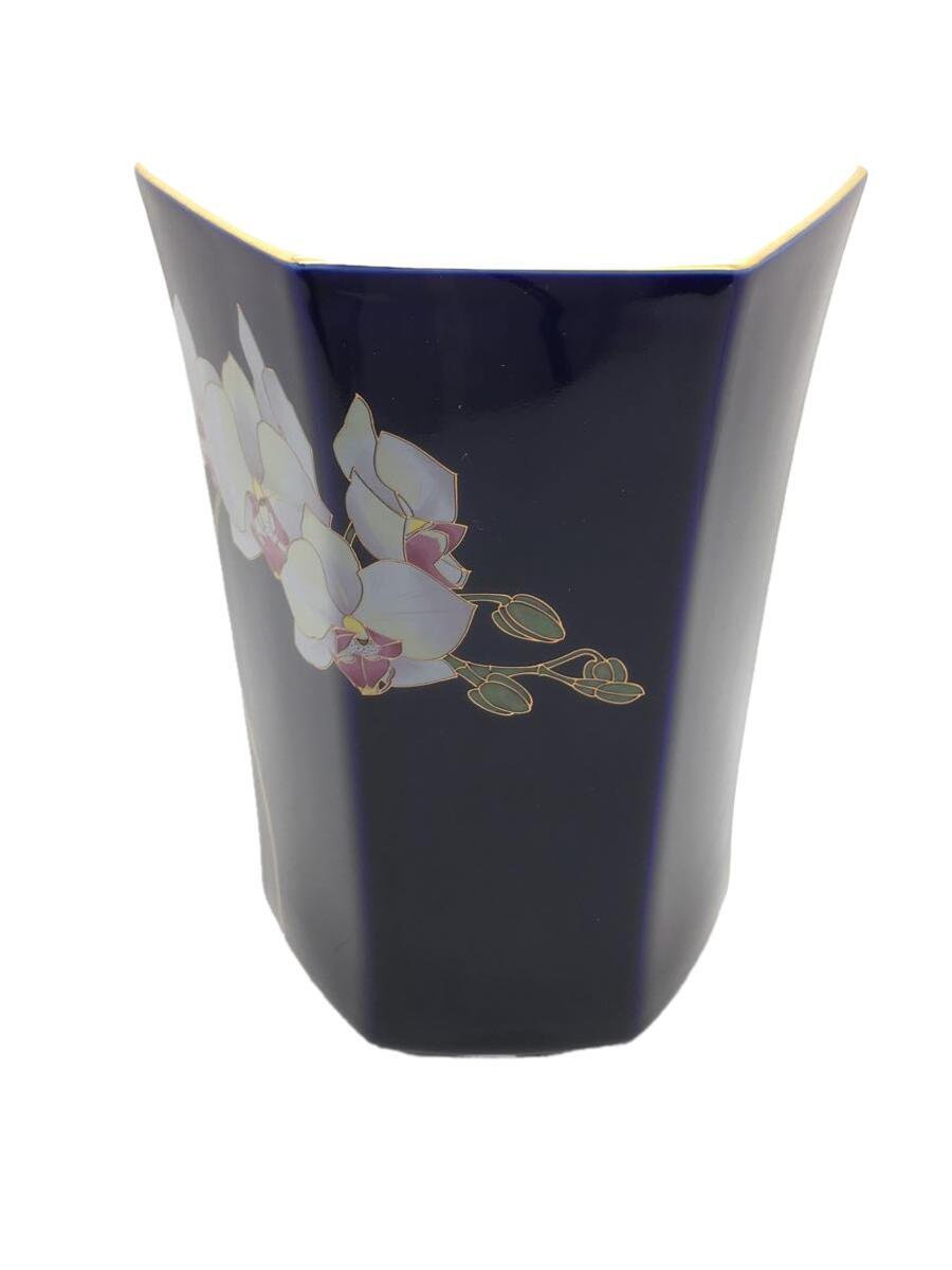 香蘭社◆壷・花瓶/BLU/R1202-NNG8/ルリ 胡蝶蘭 花瓶_画像1