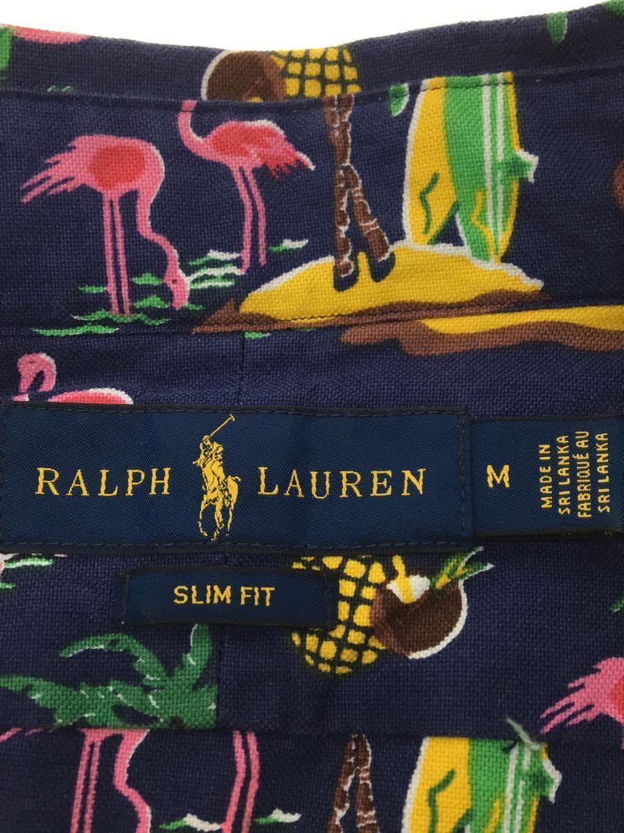 POLO RALPH LAUREN◆POLO RALPH LAUREN/半袖シャツ/M/コットン/NVY/総柄_画像3