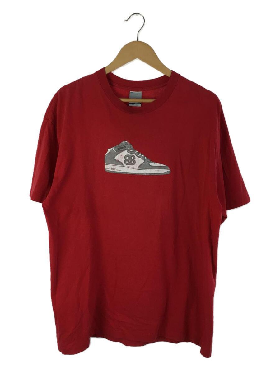 STUSSY◆00S/銀タグ/USA/Tシャツ/XL/コットン/RED