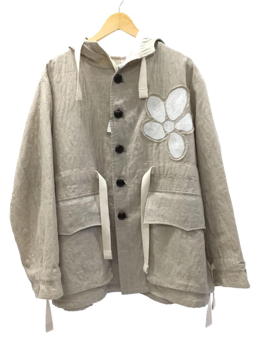 satou/23SS/noragi hooded coat/コート/リネン/アイボリー/無地/CO23001