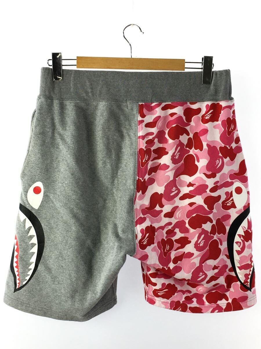 A BATHING APE◆CAMO SIDE SHARK SWEAT SHORTS/ショートパンツ/L/コットン/GRY/_画像2