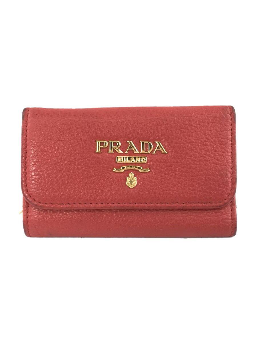 PRADA◆キーケース/レザー/BRD/無地/レディース_画像1