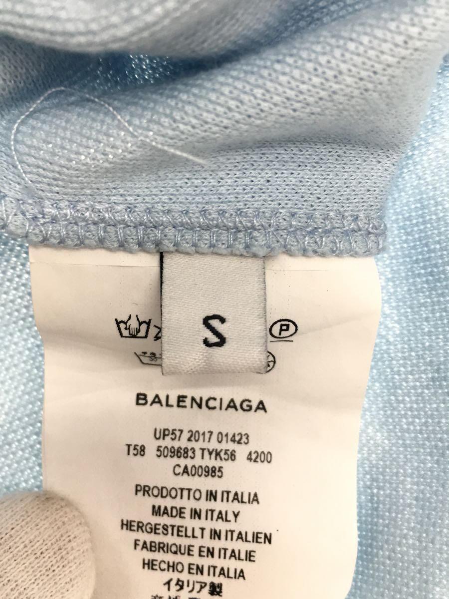 BALENCIAGA◆ポロシャツ/S/コットン/BLU/509683_画像4