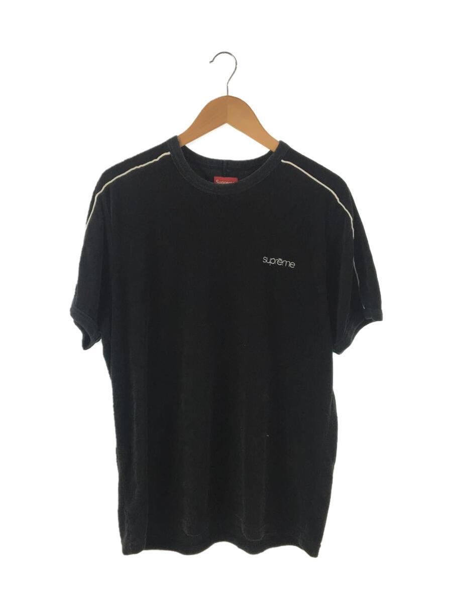 Supreme◆Tシャツ/L/コットン/BLK/無地/Shoulder Stripe Terry S/S Top