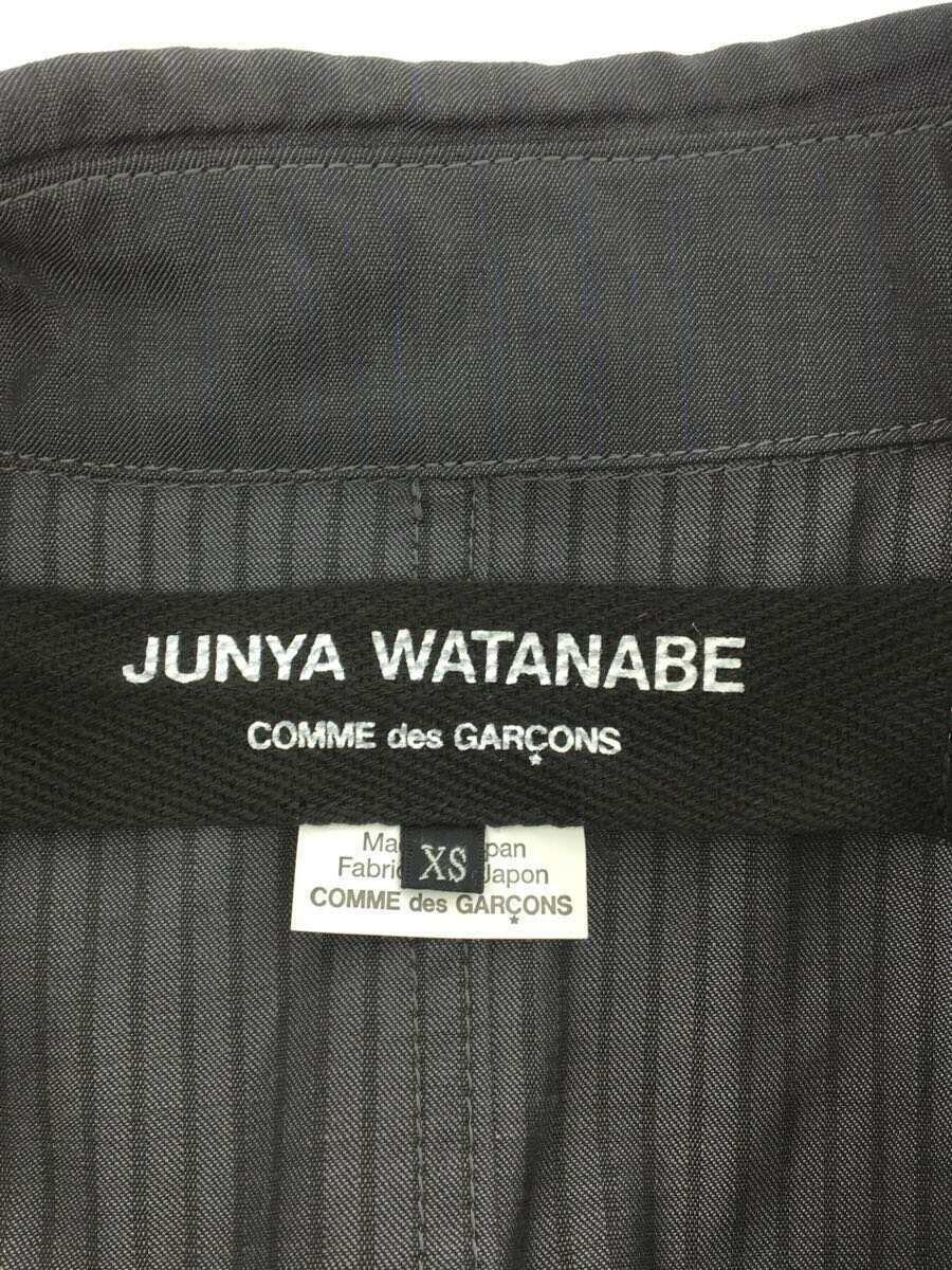 JUNYA WATANABE COMME des GARCONS◆ショートトレンチコート/XS/ウール/SLV/ストライプ/JC-J018_画像3