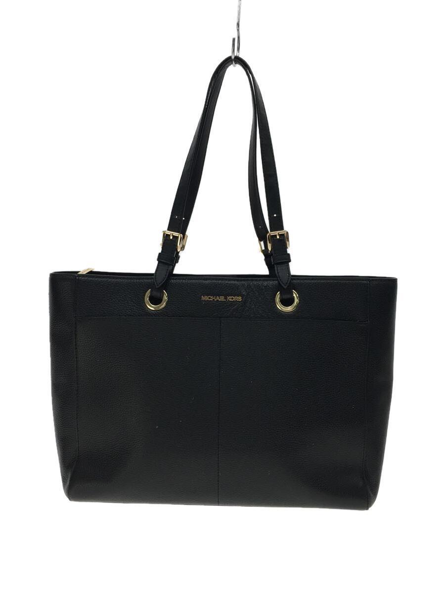 珍しい MICHAEL KORS◇マイケルコース/トートバッグ/レザー/BLK