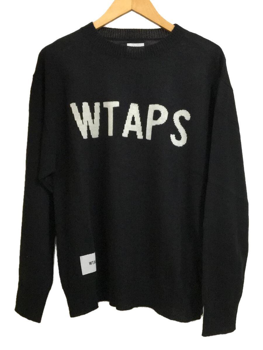 完璧 WTAPS◇セーター(厚手)/1/ウール/BLK/無地/192MADT-KNM01/WTAPS