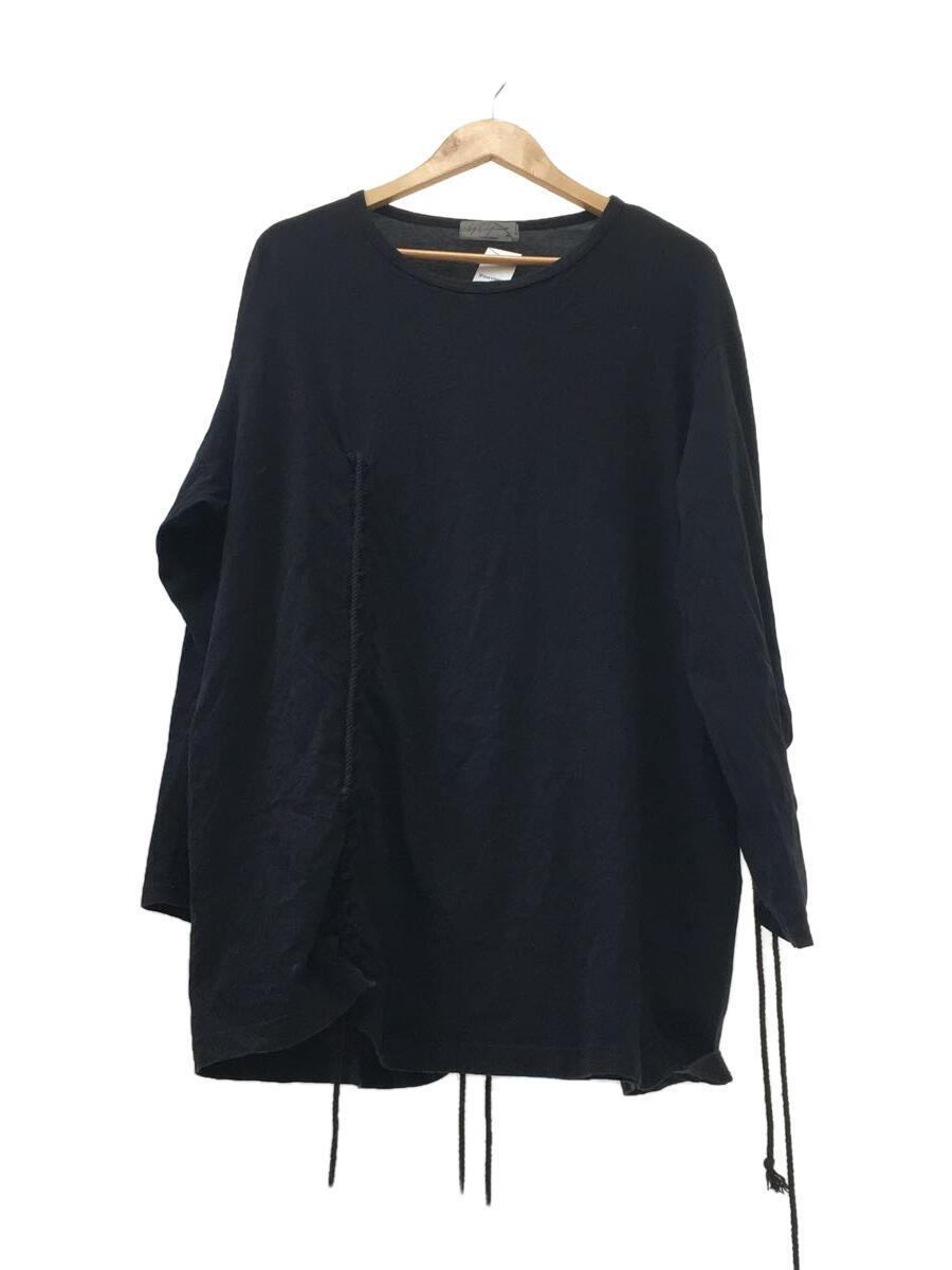 yohji yamamoto POUR HOMME◆19SS/Lace Up Round Neck Long Sleeve/長袖Tシャツ/3/HH-T30-083の画像1