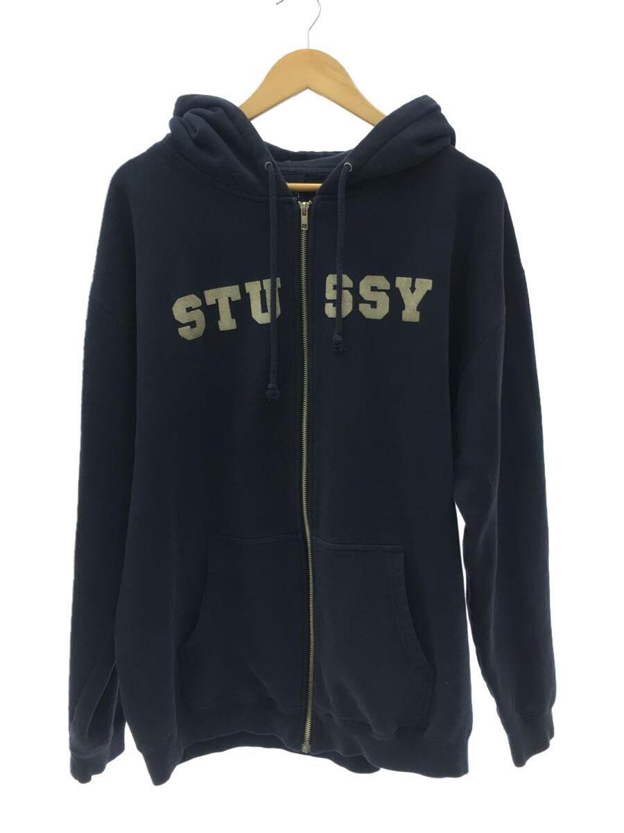 2022公式店舗 STUSSY◇ジップパーカー/XL/コットン/NVY/無地 XLサイズ