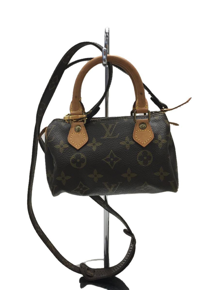 LOUIS VUITTON◆M41534/ミニ・スピーディ/ショルダーバッグ/モノグラム/BRW/PVC/LV